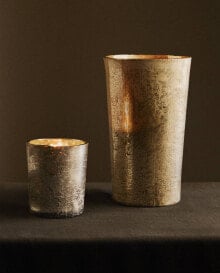 Crackled glass vase