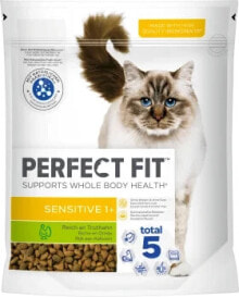 Купить сухие корма для кошек Perfect Fit: Trockenfutter Katze sensitive 1+ mit Truthahn, Adult, 750 g