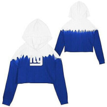 NFL New York Giants Girls' Crop Hooded Sweatshirt - M