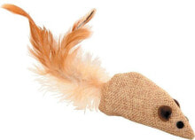 Zolux Cat toy - mouse with a feather 4 cm