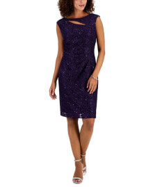 Connected women's Sequined-Lace Sheath Dress