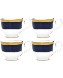 Odessa Cobalt Gold Set of 4 Cups, Service For 4