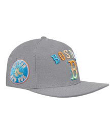 Купить мужские головные уборы Pro Standard: Men's Gray Boston Red Sox Washed Neon Snapback Hat