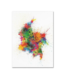 Trademark Global michael Tompsett 'Colombia Paint Splashes Map' Canvas Art - 24