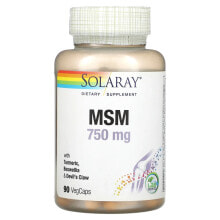 Solaray, МСМ с куркумой, босвеллией и дьявольским когтем, 750 мг, 180 растительных капсул