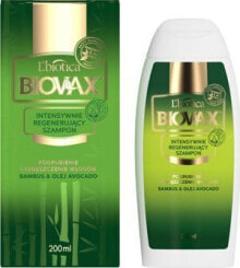 Шампуни для волос l'biotica Biovax Bamboo & Avocado Oil Shampoo Интенсивно восстанавливающий и придающий объем шампунь с бамбуком и маслом авокадо 200 мл