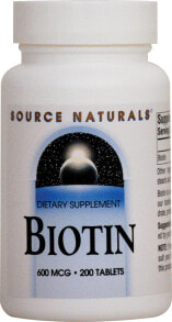 Витамины группы В Source Naturals Biotin Биотин 600 мкг 200 таблеток