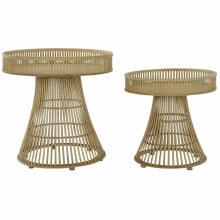 Side table DKD Home Decor Brown Natural Wood Bamboo 61,5 x 61,5 x 61 cm