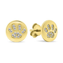 Ювелирные серьги delicate gold-plated earrings Paws EA489Y