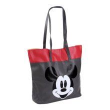 Шоппер Женская сумка шоппер черный с красной вставкой Mickey Mouse