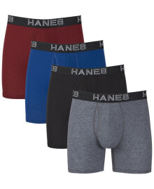 Купить мужские трусы Hanes: Боксеры мужские Hanes Ultimate® Comfort Flex Fit® Ultra Soft 4 шт.