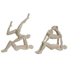 Decorative Figure Home ESPRIT White Yoga 29 x 8 x 30 cm (2 Units)