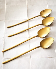 Set of spoons with hammered handle