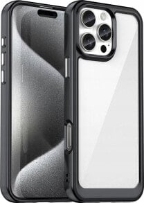 Hurtel Etui Outer Space Case z żelową ramką do iPhone 16 Pro Max - czarne