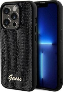 Guess Guess GUHCP14LPSFDGSK iPhone 14 Pro 6.1 czarny/black hardcase Sequin Script Metal