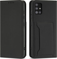 Hurtel Magnet Card Case etui do Samsung Galaxy A13 5G pokrowiec portfel na karty kartę podstawka czarny