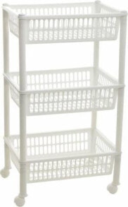 Стеллажи и этажерки plast Team Regał na kółkach Jumbo Eco 3-poziomowy biały