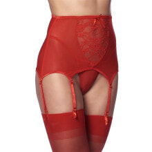 Эротическое белье Wide Garter Belt with Stocking Red