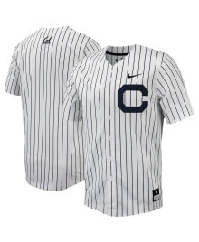 Nike men's White, Navy Cal Bears Pinstripe Replica Full-Button Baseball Jersey