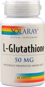 Антиоксиданты Solaray L-Glutathione L-глутатион 50 мг 60 капсул