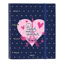 SAFTA A4 4 Rings With Replacement 120 Sheets Paris Binder