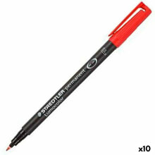 Постоянный маркер Staedtler Lumocolor 318-2 F Красный (10 штук)