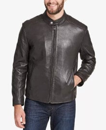 Marc New York Men's Leather Moto Jacket Espresso XL купить онлайн