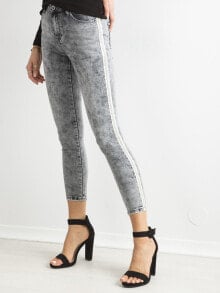 Женские джинсы  скинни с низкой посадкой укороченные серые Factory Price