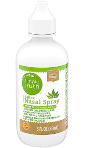 Витамины и БАДы от простуды и гриппа Simple Truth Saline Nasal Spray Солевой спрей для носа алоэ вера 88 мл