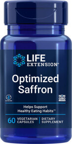 Витамины и БАДы для нервной системы Life Extension Optimized Saffron with Satiereal Пищевая добавка для поддержки здоровых пищевых привычек и позитивного настроя 60 вегетарианских капсул