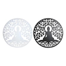 Wall Decoration DKD Home Decor White Black Buddha Oriental 100 x 1 x 100 cm (2 Units)