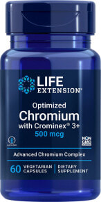 Минералы и микроэлементы Life Extension Optimized Chromium with Crominex 3+ Оптимизированный  хром  500 мкг с кроминексом  3+  60 вегетарианских капсул