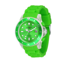 Женские наручные часы Женские наручные часы с зеленым силиконовым ремешком Madison U4399-10 ( 40 mm)