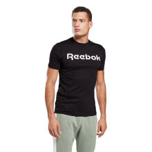 Мужские спортивные футболки Мужская спортивная футболка черная с надписью REEBOK Graphic Series Linear Read Short Sleeve T-Shirt