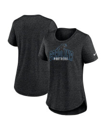 Nike women's Heather Black Carolina Panthers Fashion Tri-Blend T-shirt