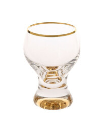 Classic Touch set of 6 Liquor Glasses with Stem and Rim