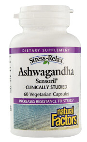 Vitamins and dietary supplements for the nervous system natural Factors Stress-Relax® Ashwagandha Sensoril® -- 60 Capsules