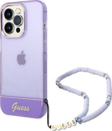 Guess Etui Guess GUHCP14LHGCOHU Apple iPhone 14 Pro fioletowy/purple hardcase Translucent Pearl Strap