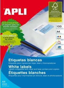 Adhesive labels Apli 1276 White 100 Sheets 70 x 42,4 mm