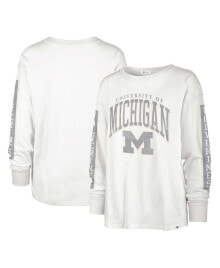 '47 Brand women's White Michigan Wolverines Statement SOA 3-Hit Long Sleeve T-shirt