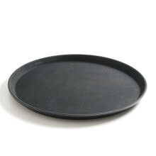 Non-slip waiter's tray, resistant round, diam. 28cm - black