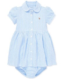 Polo Ralph Lauren baby Girls Striped Knit Oxford Dress