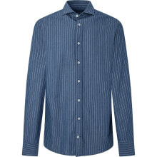 HACKETT Indigo Pinstripe Long Sleeve Shirt
