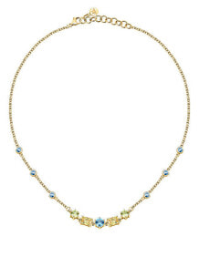 Ювелирные колье elegant gold-plated necklace with cubic zirconia Colori SAVY05