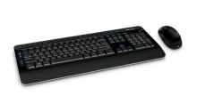 Комплекты из игровых клавиатуры и мыши microsoft Wireless Desktop 3050 клавиатура Беспроводной RF QWERTY Пан-нордический Черный PP3-00009