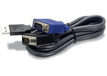 Компьютерные разъемы и переходники trendnet 1.8m USB/VGA KVM кабель 1,8 m Черный TK-CU06