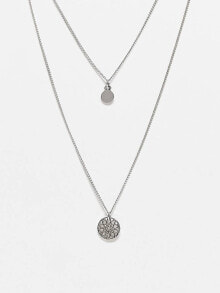 Женские колье aSOS DESIGN chakra multirow necklace in silver tone