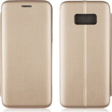 чехол книжка кожаный золотистый Samsung S20 G985