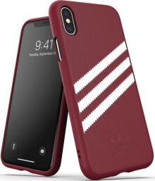 чехол силиконовый бордовый iPhone X/Xs adidas