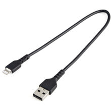 Кабели для зарядки, компьютерные разъемы и переходники StarTech.com RUSBLTMM30CMB дата-кабель мобильных телефонов Черный 0,3 m USB A Lightning
